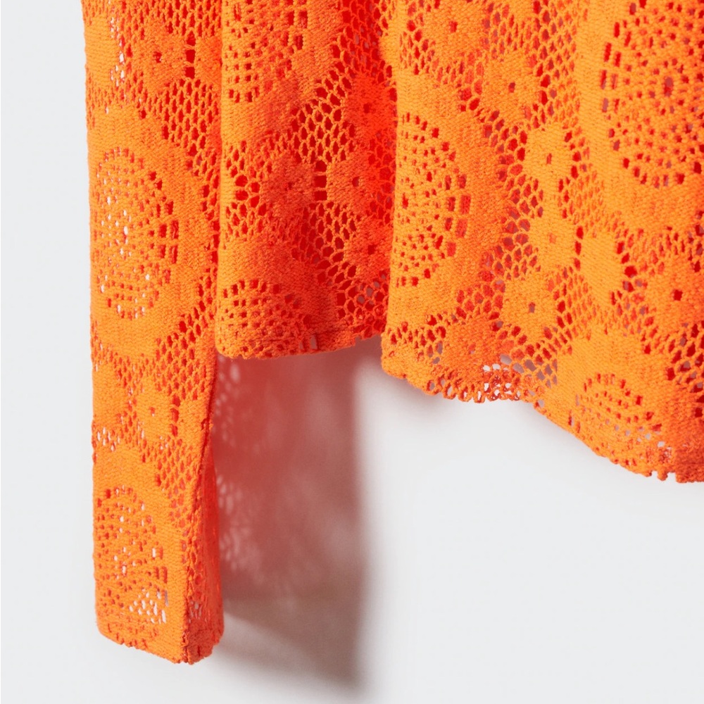 Vibrant Orange Lace Top